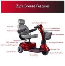 Load image into Gallery viewer, Zip'r Breeze 3-Wheel Heavy Duty Mobility Electric Scooter