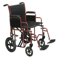Drive bariatric steel lightweight transport chair with wide seating and reinforced frame