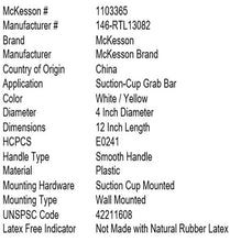 Load image into Gallery viewer, McKesson Suction-Cup Grab Bar