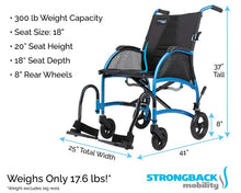 Load image into Gallery viewer, Strongback 8 Transport Wheelchair