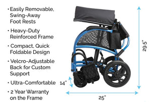 Strongback Excursion 12 Ergonomic Transport Wheelchair